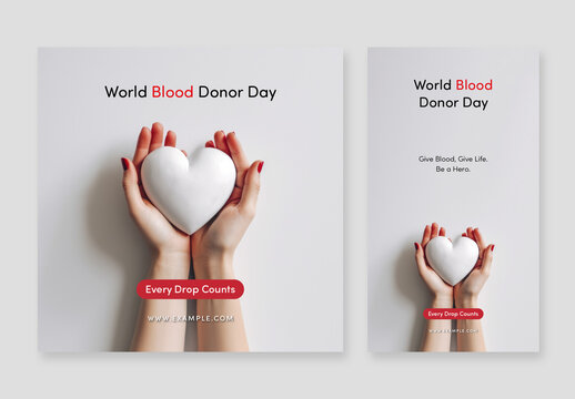 World Blood Donor Day Layout For Social Media With Generative Ai