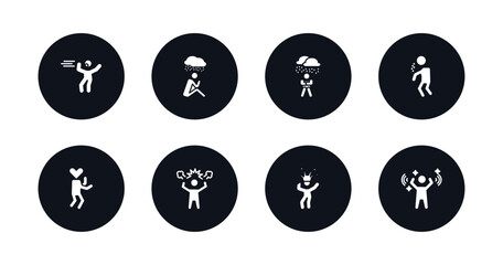 symbol for mobile filled icons set. filled icons such as bored human, sad human, depressed human, rough in love irritated funny amazed vector.