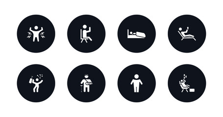 symbol for mobile filled icons set. filled icons such as ecstatic human, satisfied human, sleepy human, relaxed drunk hurt full lazy vector.