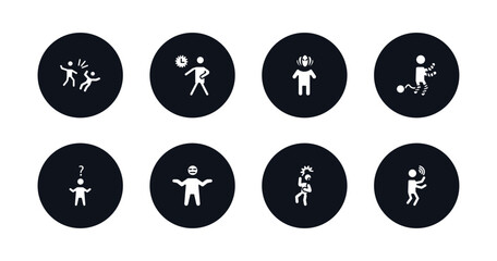 symbol for mobile filled icons set. filled icons such as bad human, impatient human, horrible human, guilty confused disappointed scared blah vector.