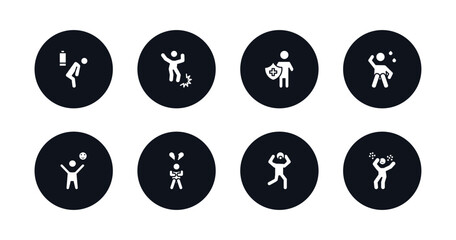 symbol for mobile filled icons set. filled icons such as exhausted human, pissed off human, safe human, anxious happy heartbroken surprised determined vector.