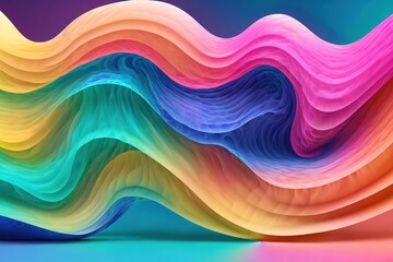 Obraz premium abstract colorful wave background, Generative AI