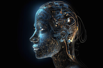 Female Android, Artificial Intelligence Face, ChatGPT
