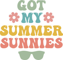 Got My Summer Sunnies,
Summer SVG, Retro Summer SVG