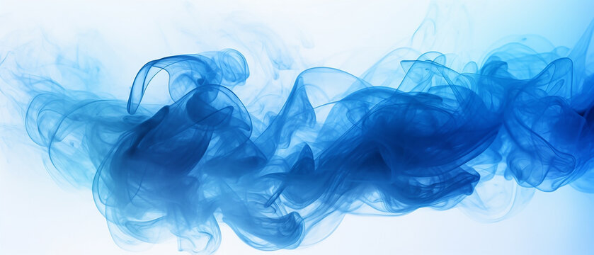 blue smoke on white background 3d volumetric texture background. generative AI