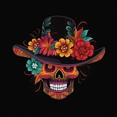 Naklejka premium Dia de los muertos, Day of the dead, Mexican holiday, festival.