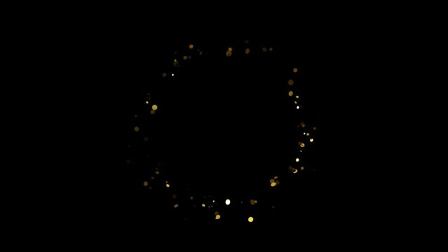 Abstract Glowing Circle With Fractal Shining Particles. Floating particles as abstract motion background.	