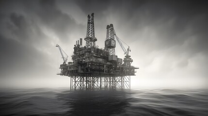Fototapeta na wymiar Petroleum platform oil and gas at sea. Generative AI