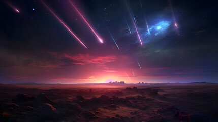 Obraz na płótnie Canvas Digital nebula starry sky landscape abstract graphic poster web page PPT background