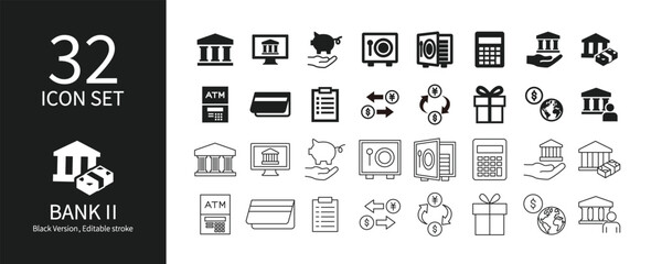 Icon set related to accounting and finance
