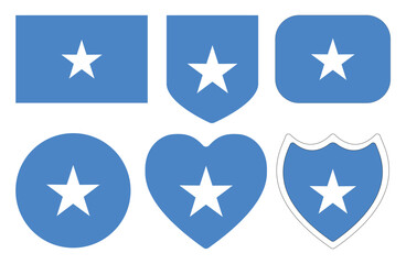 Flag of Somalia in design shape set. Somalian flag in design shape set. 