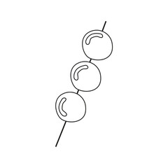 Vector illustration of dango dessert in doodle style