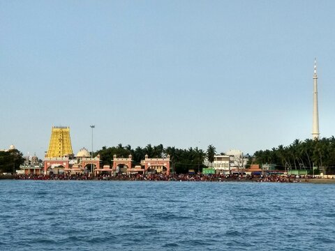 Sea view of  Rameshwaram Temple , India