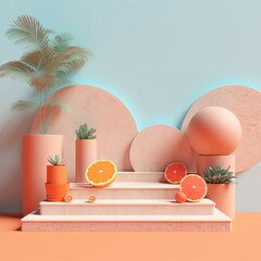 Fototapeta premium realistic 3d podium pedestal stand for product photo