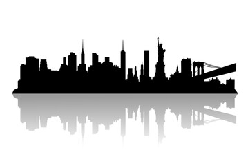 Naklejka premium New York City Skyline Vector Illustration.