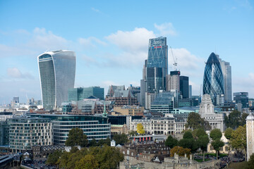 London view on business modern district.