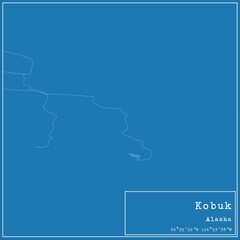 Blueprint US city map of Kobuk, Alaska.