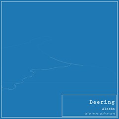 Fototapeta premium Blueprint US city map of Deering, Alaska.