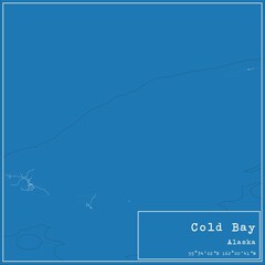 Blueprint US city map of Cold Bay, Alaska.