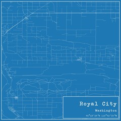 Blueprint US city map of Royal City, Washington.
