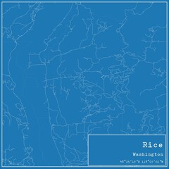 Blueprint US city map of Rice, Washington.