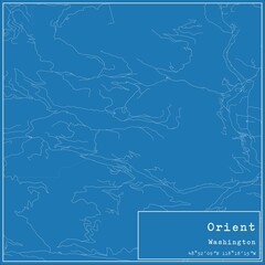 Blueprint US city map of Orient, Washington.