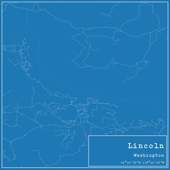 Fototapeta premium Blueprint US city map of Lincoln, Washington.
