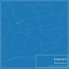 Blueprint US city map of Lamont, Washington.