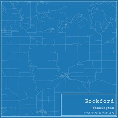 Blueprint US city map of Rockford, Washington.