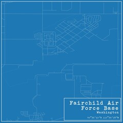 Blueprint US city map of Fairchild Air Force Base, Washington.
