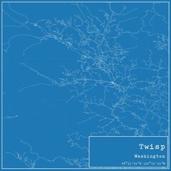 Blueprint US city map of Twisp, Washington.