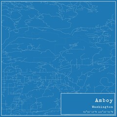 Blueprint US city map of Amboy, Washington.