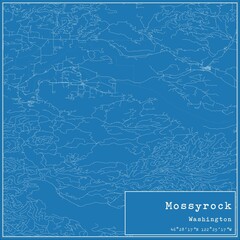 Blueprint US city map of Mossyrock, Washington.