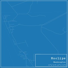 Blueprint US city map of Moclips, Washington.
