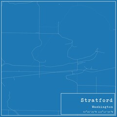 Fototapeta premium Blueprint US city map of Stratford, Washington.