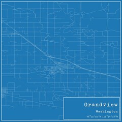 Fototapeta premium Blueprint US city map of Grandview, Washington.