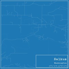 Blueprint US city map of Salkum, Washington.