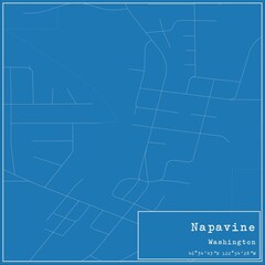 Blueprint US city map of Napavine, Washington.