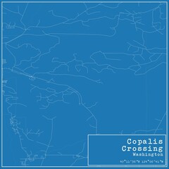 Blueprint US city map of Copalis Crossing, Washington.