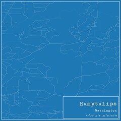 Blueprint US city map of Humptulips, Washington.