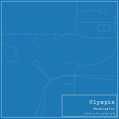 Blueprint US city map of Olympia, Washington.