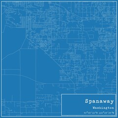 Obraz premium Blueprint US city map of Spanaway, Washington.