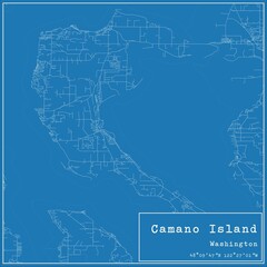 Blueprint US city map of Camano Island, Washington.