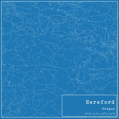 Blueprint US city map of Hereford, Oregon.