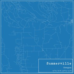 Blueprint US city map of Summerville, Oregon.