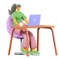 People in working, Diverse workspace, 3d rendering illustration.