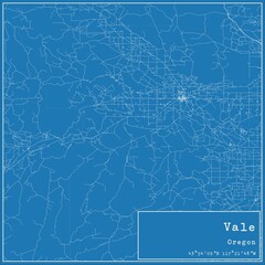 Blueprint US city map of Vale, Oregon.
