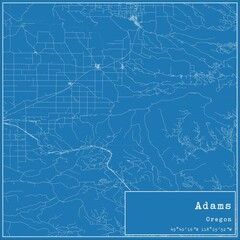 Blueprint US city map of Adams, Oregon.