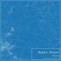 Blueprint US city map of Eagle Point, Oregon.