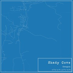 Obraz premium Blueprint US city map of Shady Cove, Oregon.
